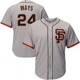 Wholesale Cheap Giants #24 Willie Mays Grey Road 2 Cool Base Stitched Youth MLB Jersey