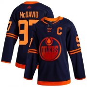 Wholesale Cheap Adidas Oilers #97 Connor McDavid Navy Alternate Authentic Stitched NHL Jersey