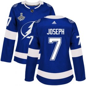 Cheap Adidas Lightning #7 Mathieu Joseph Blue Home Authentic Women\'s 2020 Stanley Cup Champions Stitched NHL Jersey