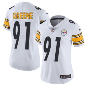 Wholesale Cheap Nike Steelers #91 Kevin Greene White Women\'s Stitched NFL Vapor Untouchable Limited Jersey