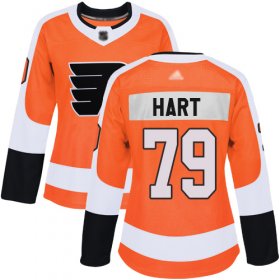 Wholesale Cheap Adidas Flyers #79 Carter Hart Orange Home Authentic Women\'s Stitched NHL Jersey