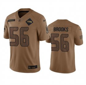Cheap Men\'s Seattle Seahawks #56 Jordyn Brooks 2023 Brown Salute To Service Limited Football Stitched Jersey