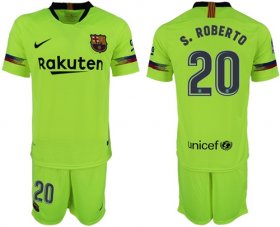 Wholesale Cheap Barcelona #20 S.Roberto Away Soccer Club Jersey