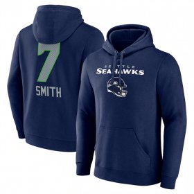 Cheap Men\'s Seattle Seahawks #7 Geno Smith Navy Team Wordmark Player Name & Number Pullover Hoodie