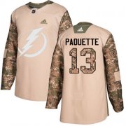 Cheap Adidas Lightning #13 Cedric Paquette Camo Authentic 2017 Veterans Day Stitched NHL Jersey