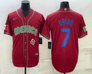 Cheap Men's Mexico Baseball #7 Julio Urias 2023 Red Blue World Baseball Classic Stitched Jerseys