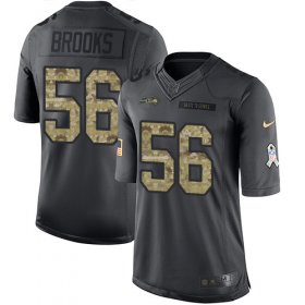 Wholesale Cheap Nike Seahawks #56 Jordyn Brooks Black Men\'s Stitched NFL Limited 2016 Salute to Service Jersey