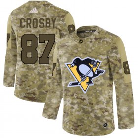 Wholesale Cheap Adidas Penguins #87 Sidney Crosby Camo Authentic Stitched NHL Jersey