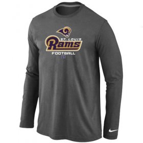 Wholesale Cheap Nike Los Angeles Rams Critical Victory Long Sleeve T-Shirt Dark Grey