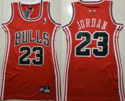 Wholesale Cheap Women's Chicago Bulls #23 Michael Jordan Red Dress Jersey
