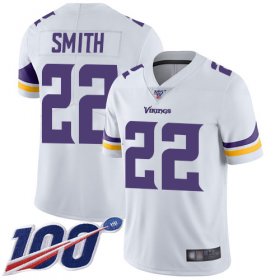 Wholesale Cheap Nike Vikings #22 Harrison Smith White Men\'s Stitched NFL 100th Season Vapor Limited Jersey