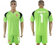 Wholesale Cheap Sevilla #1 Sergio Rico Green Goalkeeper Soccer Club Jersey