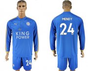 Wholesale Cheap Leicester City #24 Mendy Home Long Sleeves Soccer Club Jersey