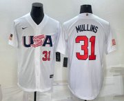 Cheap Men's USA Baseball #31 Cedric Mullins Number 2023 White World Classic Stitched Jersey