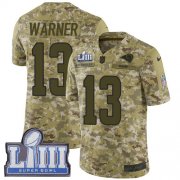 Wholesale Cheap Nike Rams #13 Kurt Warner Camo Super Bowl LIII Bound Youth Stitched NFL Limited 2018 Salute to Service Jersey