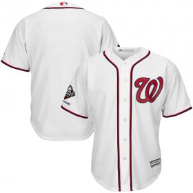 Wholesale Cheap Washington Nationals Majestic 2019 World Series Champions Home Official Cool Base Bar Patch Jersey White