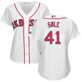 Wholesale Cheap Red Sox #41 Chris Sale White Home Women\'s Stitched MLB Jersey