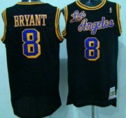 Wholesale Cheap Los Angeles Lakers #8 Kobe Bryant 1996-97 Black Hardwood Classics Soul Swingman Throwback Jersey