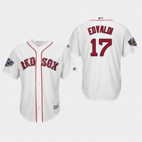 Wholesale Cheap Red Sox #17 Nathan Eovaldi White New Cool Base 2018 World Series Stitched MLB Jersey