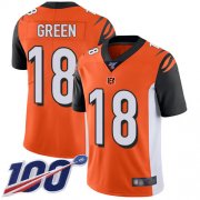 Wholesale Cheap Nike Bengals #18 A.J. Green Orange Alternate Men's Stitched NFL 100th Season Vapor Limited Jersey