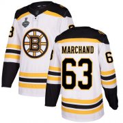 Wholesale Cheap Adidas Bruins #63 Brad Marchand White Road Authentic Stanley Cup Final Bound Stitched NHL Jersey