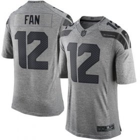 Wholesale Cheap Nike Seahawks #12 Fan Gray Men\'s Stitched NFL Limited Gridiron Gray Jersey