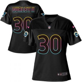 Wholesale Cheap Nike Rams #30 Todd Gurley II Black Women\'s NFL Fashion Game Jersey