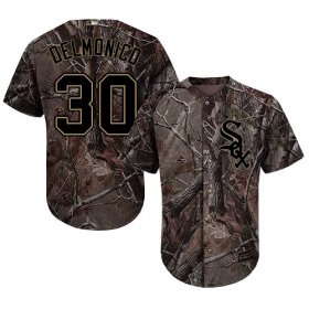 Wholesale Cheap White Sox #30 Nicky Delmonico Camo Realtree Collection Cool Base Stitched MLB Jersey