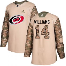 Wholesale Cheap Adidas Hurricanes #14 Justin Williams Camo Authentic 2017 Veterans Day Stitched Youth NHL Jersey
