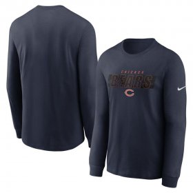 Wholesale Cheap Chicago Bears Nike Fan Gear Playbook Long Sleeve T-Shirt Navy