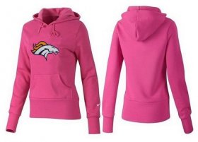 Wholesale Cheap Women\'s Denver Broncos Logo Pullover Hoodie Pink