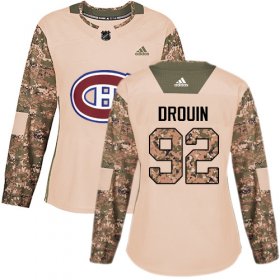 Wholesale Cheap Adidas Canadiens #92 Jonathan Drouin Camo Authentic 2017 Veterans Day Women\'s Stitched NHL Jersey