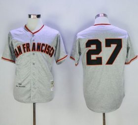 Wholesale Cheap Mitchell And Ness 1962 Giants #27 Juan Marichal Grey Stitched Throwback MLB Jersey