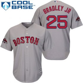 Wholesale Cheap Red Sox #25 Jackie Bradley Jr Grey Cool Base 2018 World Series Stitched Youth MLB Jersey