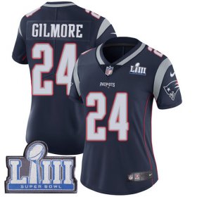 Wholesale Cheap Nike Patriots #24 Stephon Gilmore Navy Blue Team Color Super Bowl LIII Bound Women\'s Stitched NFL Vapor Untouchable Limited Jersey