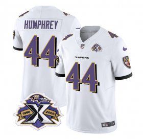 Wholesale Cheap Men\'s Baltimore Ravens #44 Marlon Humphrey White 2023 F.U.S.E With Patch Throwback Vapor Limited Stitched Jersey