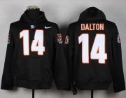 Wholesale Cheap Cincinnati Bengals #14 Andy Dalton NFL Pullover Hoodie Black