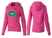 Wholesale Cheap Women's New York Jets Logo Pullover Hoodie Pink