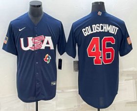 Cheap Men\'s USA Baseball #46 Paul Goldschmidt 2023 Navy World Baseball Classic Stitched Jerseys