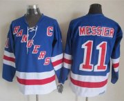 Wholesale Cheap Rangers #11 Mark Messier Light Blue CCM Throwback Stitched NHL Jersey