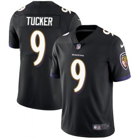 Wholesale Cheap Nike Ravens #9 Justin Tucker Black Alternate Men\'s Stitched NFL Vapor Untouchable Limited Jersey