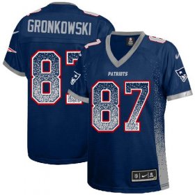 Wholesale Cheap Nike Patriots #87 Rob Gronkowski Navy Blue Team Color Women\'s Stitched NFL Elite Drift Fashion Jersey