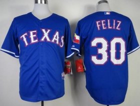 Wholesale Cheap Rangers #30 Naftali Feliz Stitched MLB Blue Cool Base Jersey