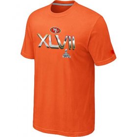 Wholesale Cheap Men\'s San Francisco 49ers Super Bowl XLVII On Our Way T-Shirt Orange