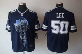 Wholesale Cheap Nike Cowboys #50 Sean Lee Navy Blue Team Color Men\'s Stitched NFL Helmet Tri-Blend Limited Jersey