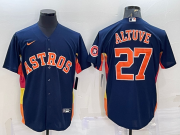 Wholesale Cheap Men's Houston Astros #27 Jose Altuve Navy Blue With Patch Stitched MLB Cool Base Nike Jersey