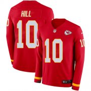 Wholesale Cheap Nike Chiefs #10 Tyreek Hill Red Team Color Youth Stitched NFL Limited Therma Long Sleeve Jersey