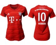 Wholesale Cheap Women's Bayern Munchen #10 Robben Home Soccer Club Jersey