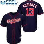 Wholesale Cheap Twins #13 Ehire Adrianza Navy Blue Cool Base Stitched MLB Jersey