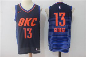 Wholesale Cheap Men\'s Oklahoma City Thunder #13 Paul George Navy Blue 2017-2018 Nike Swingman Stitched NBA Jersey